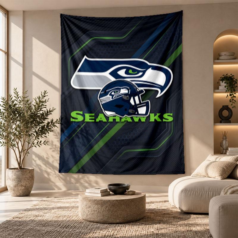 Decorative Tapestry,Seattle Seahawks Printed Wall Art, Lightweight Wall Hanging For Bedroom Background