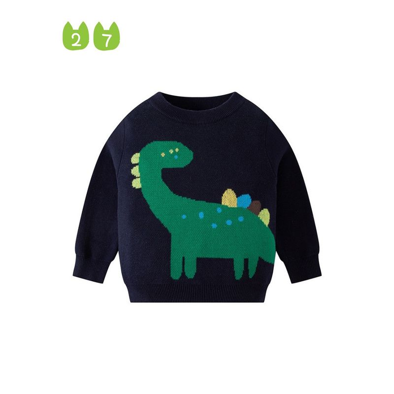 Autumn and Winter Dinosaur Clothes Pullover Sweater Pure Cotton Children's Clothing