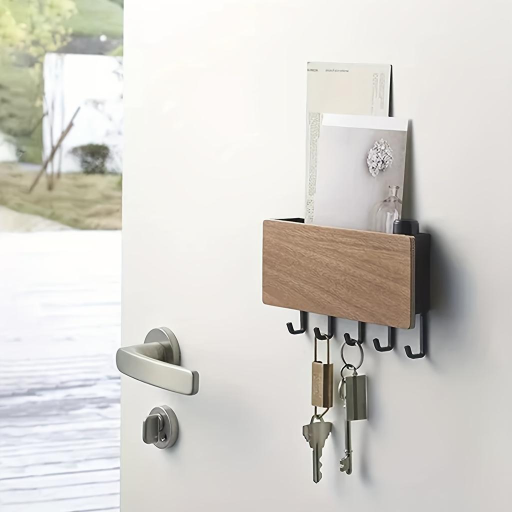 1pc Simple & Creative Storage Box, Key Wall Hook, Wooden Storage Hook, Door Back Hanging Hook, Home Decor, Household Gadget