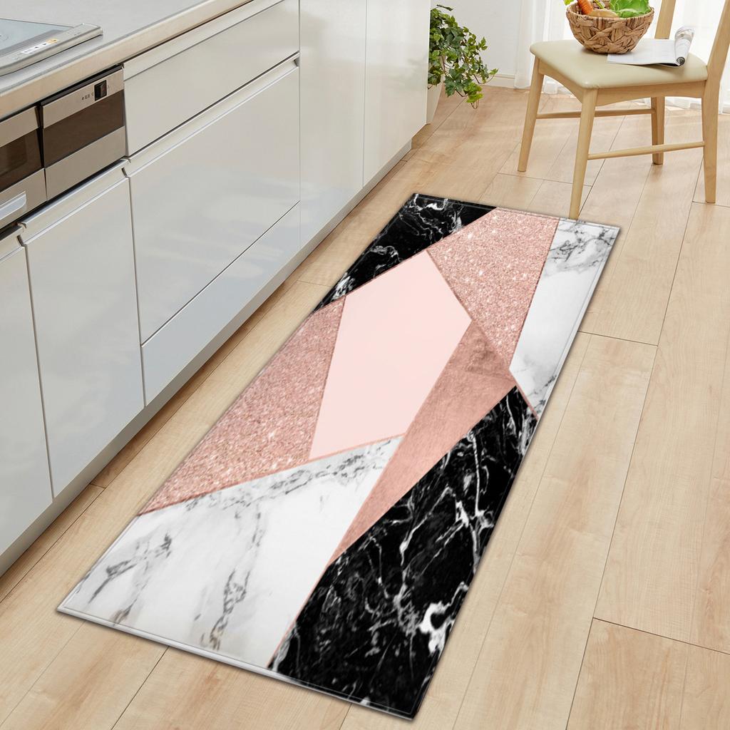 Marble Carpet Long Floor Mat Stone Pattern Theme Doormat