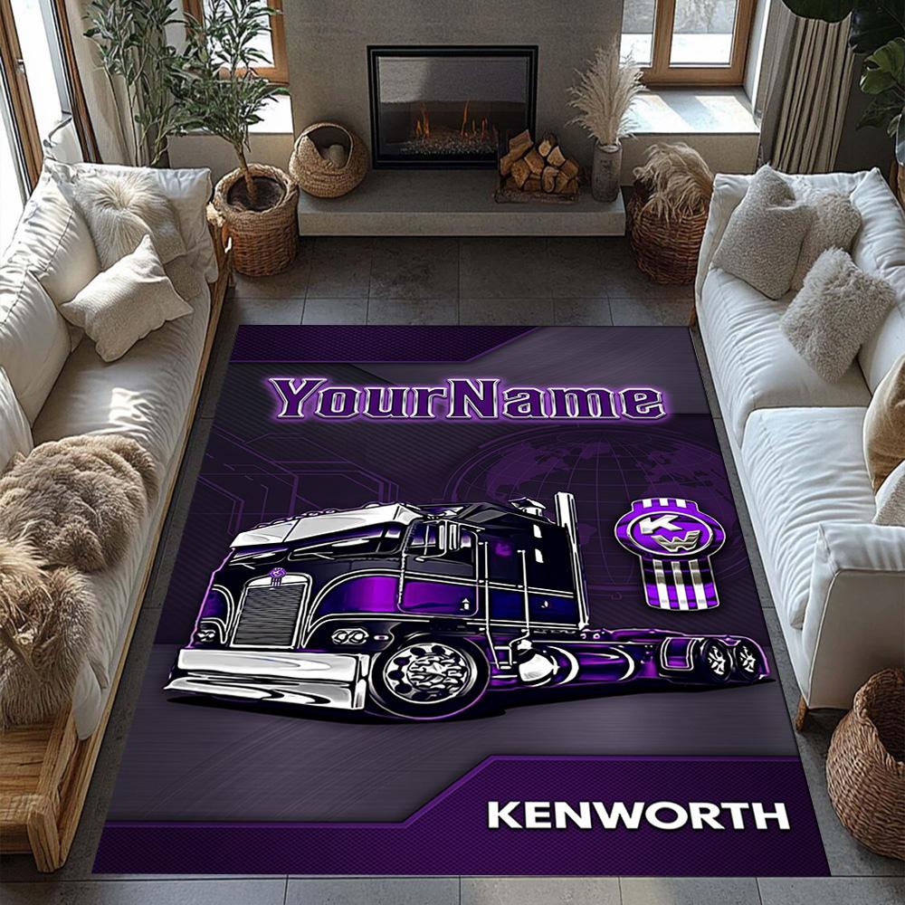 Kw Heavy Trucks Personalized Name Carpet Perfect for Hallway Dining Room Study room Kitchen Antislip Carpet Anime Office Decor Wedding Party Gift