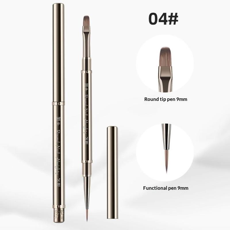 Double Head Nail Brush Metal Handle Uv Gel Liner Brush Painting Drawing Pen Crystal Acrylic Nail Art Manicure Brushes Tool