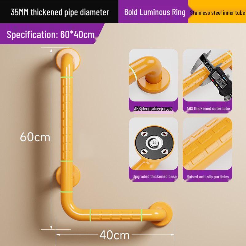 L-Shaped Non-Slip Bathroom Grab Bar for Elderly & Disabled Users
