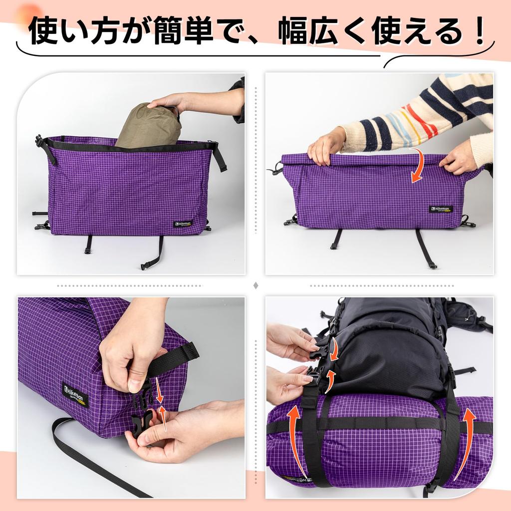Rucksack Erweiterung Stauraum Extern Zusätzliche Tasche für Erhöht Stauraum Fügt Beutel An mit Befestigung Erweiterung Outdoor [HIKEMAN] Beutel,