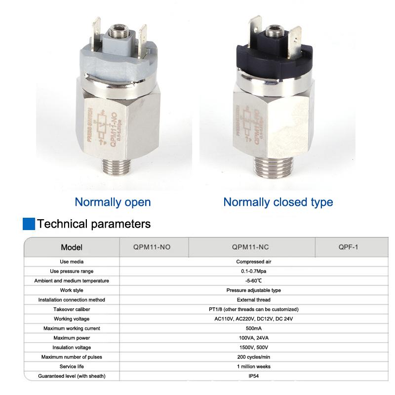 QPM11 Pneumatischer Luftdruckschalter Einstellbarer Automatischer Regler G1/8 G1/4 Anschluss für Pneumatische Geräte in der Lebensmittelverarbeitung