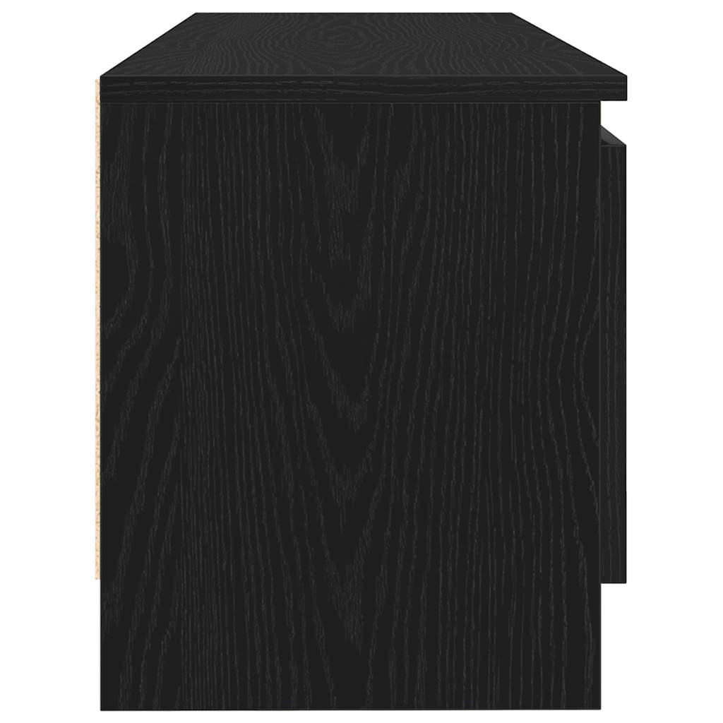 TV Cabinet Black Oak Effect 102x30x36 Cm Engineered Wood
