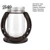 Horseshoe Shaped Desktop Decor Flower Vase, Rustic Metal Frame with Thoughtful Gift for Gardeners Clear Glass Jar, Western Farmhouse Floral