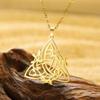 Dawapara Dreifaltigkeitsknoten Triquetra Halskette Kranz Keltischer Knoten Glücksbringer Edelstahl Schmuck Neujahrsgeschenk