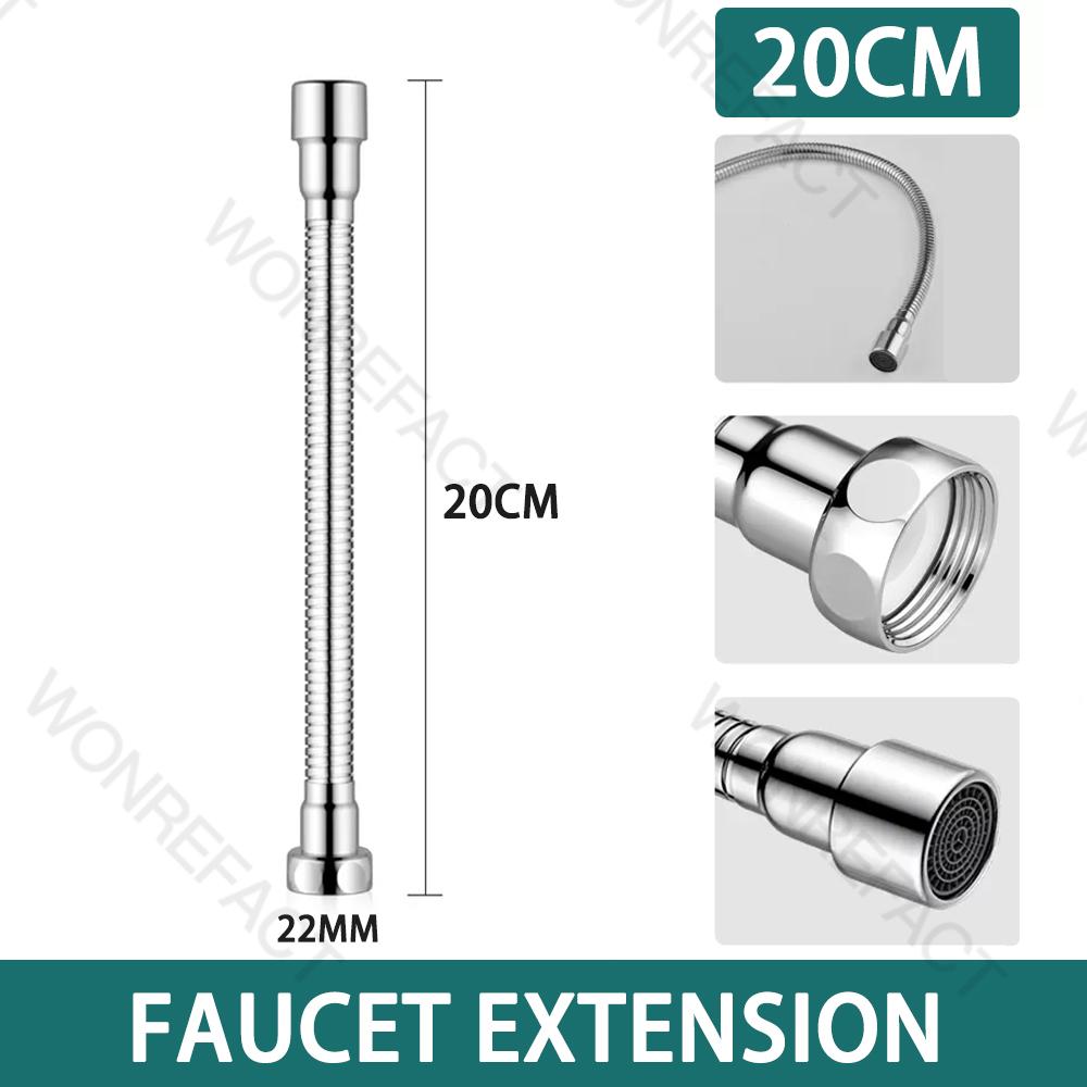 Stainless Steel Faucet Extension Tube Universal 720° Rotatable and Free Bending Faucet Extender Kitchen Pressurized Flexible Ext