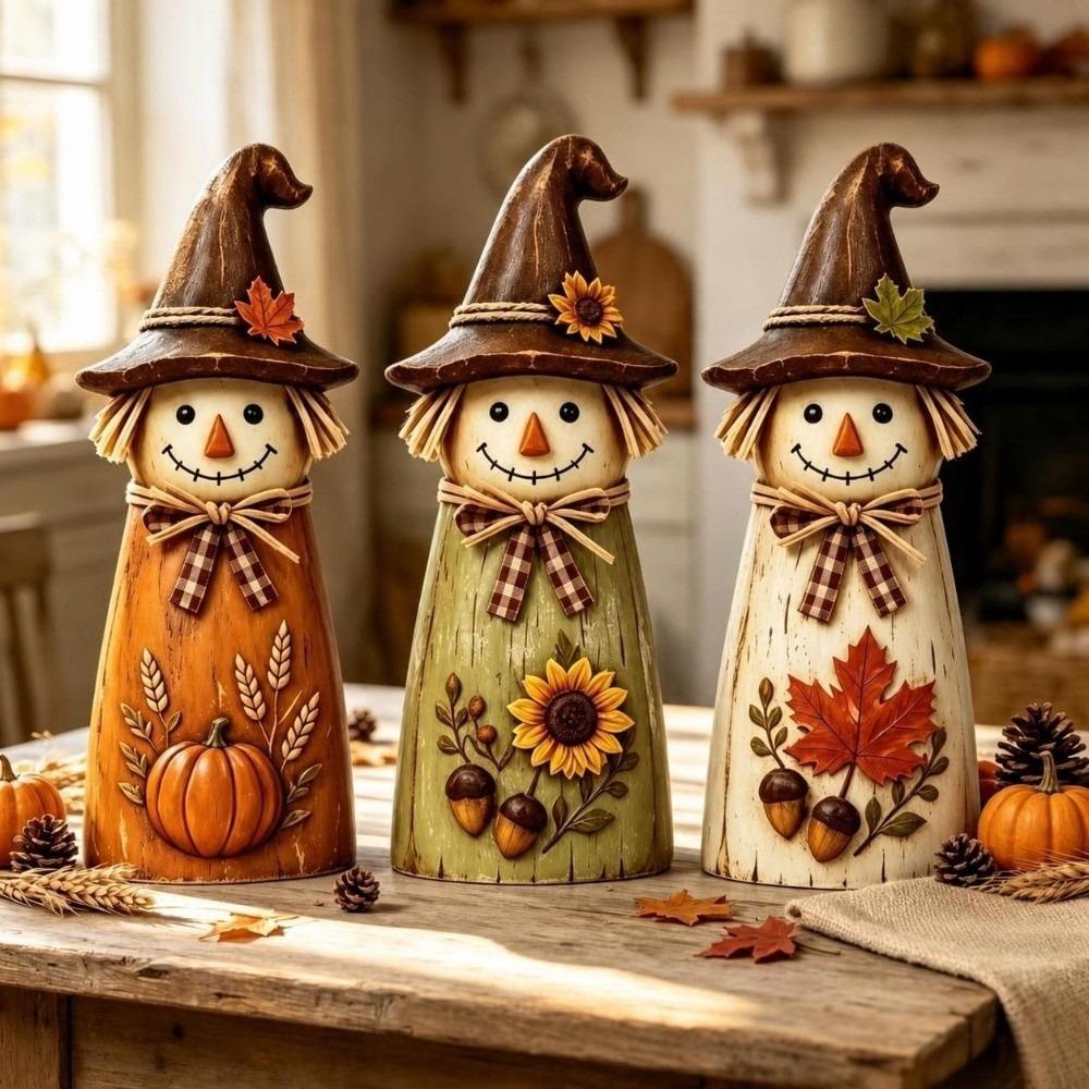 Vintage Style Fall Decor Set Tabletop Witch Table Decorations  Autumn Decoration