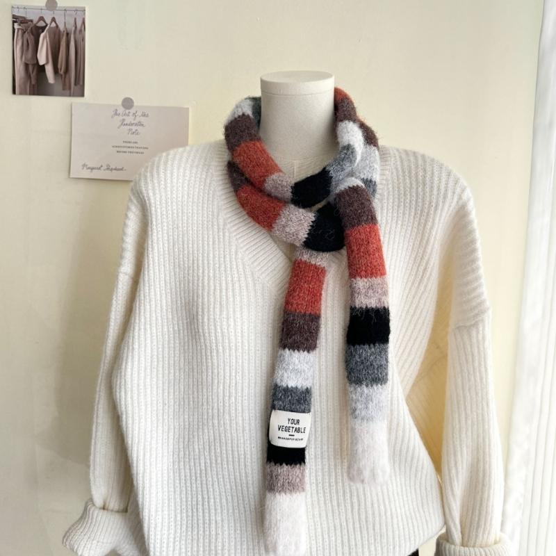 Colorblocks Striped Scarf Soft Comfortable Scarves Autumn Winter Neckerchief for Autumn and Winter Comfortable