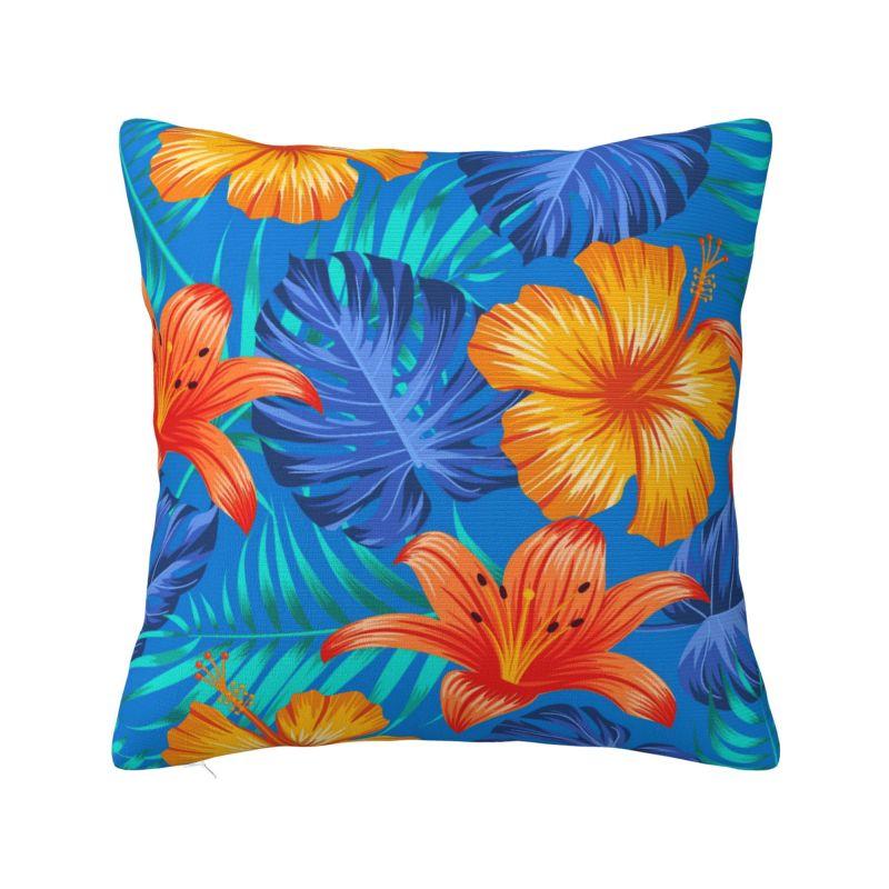 Hawaii Floral Tropical Flowers Leaves Cushion Cover x cm Polyester Throw Pillow Case Home Decoration Bedding Pillowcase