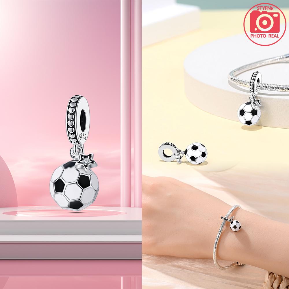 Pink Football Pendant Copper Plated For Charms Copper Plated Original Bracelet For Jewelry Making