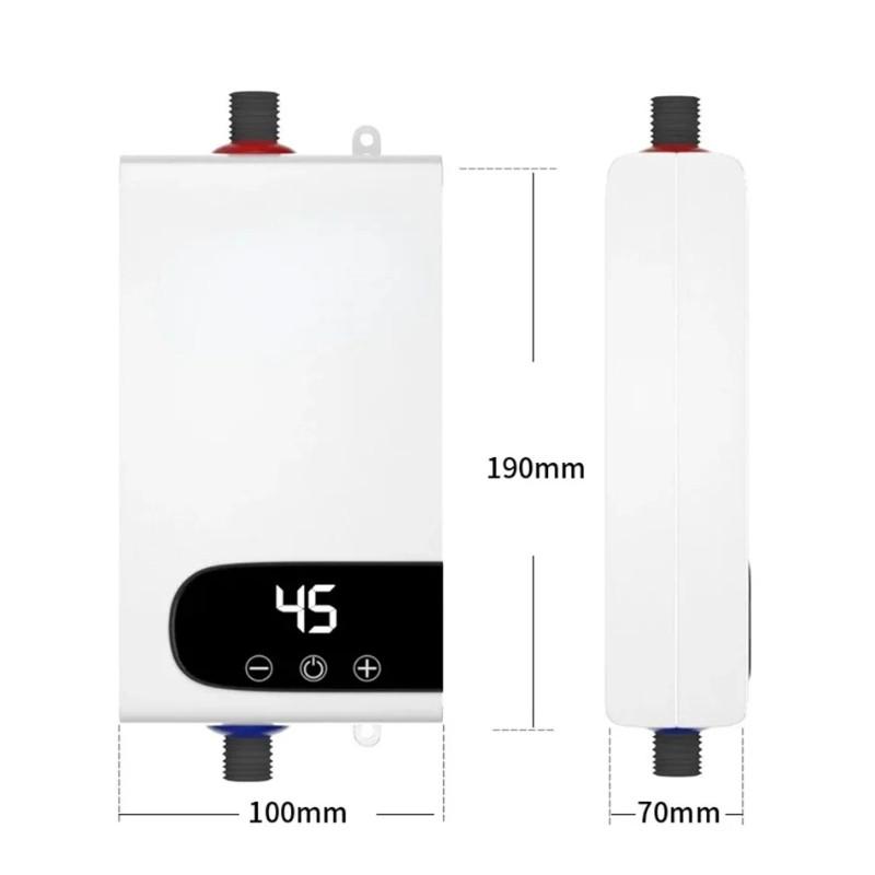 5500W Household Instant Electric Water Heater Mini Digital Display Water Heating Machine Portable Bathroom Hot Water Shower Set