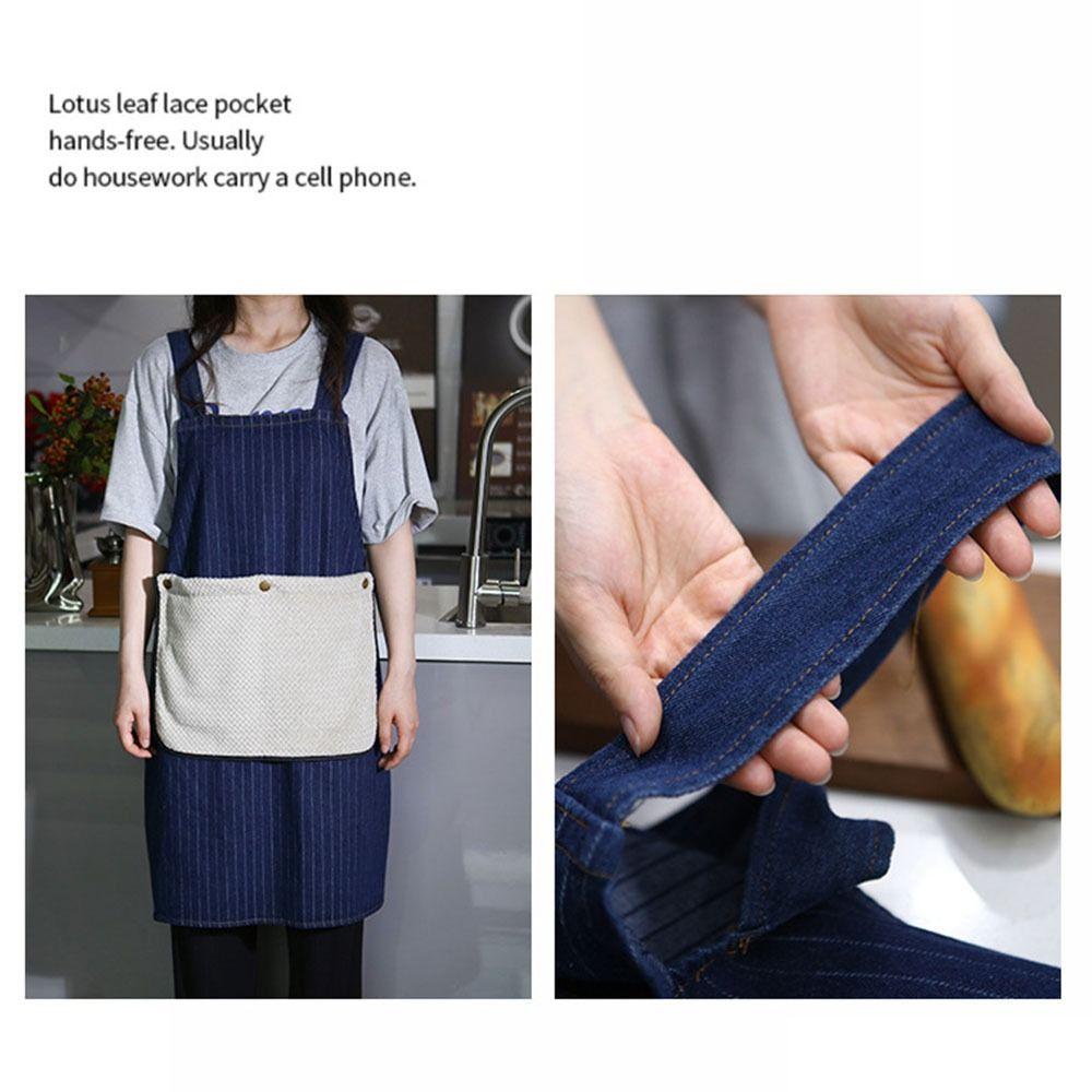 Fashion Cross Strap Style Apron Can Wipe Hands Sleeveless Cooking Baking Bibs Catering Waiter Work Clothes Unisex