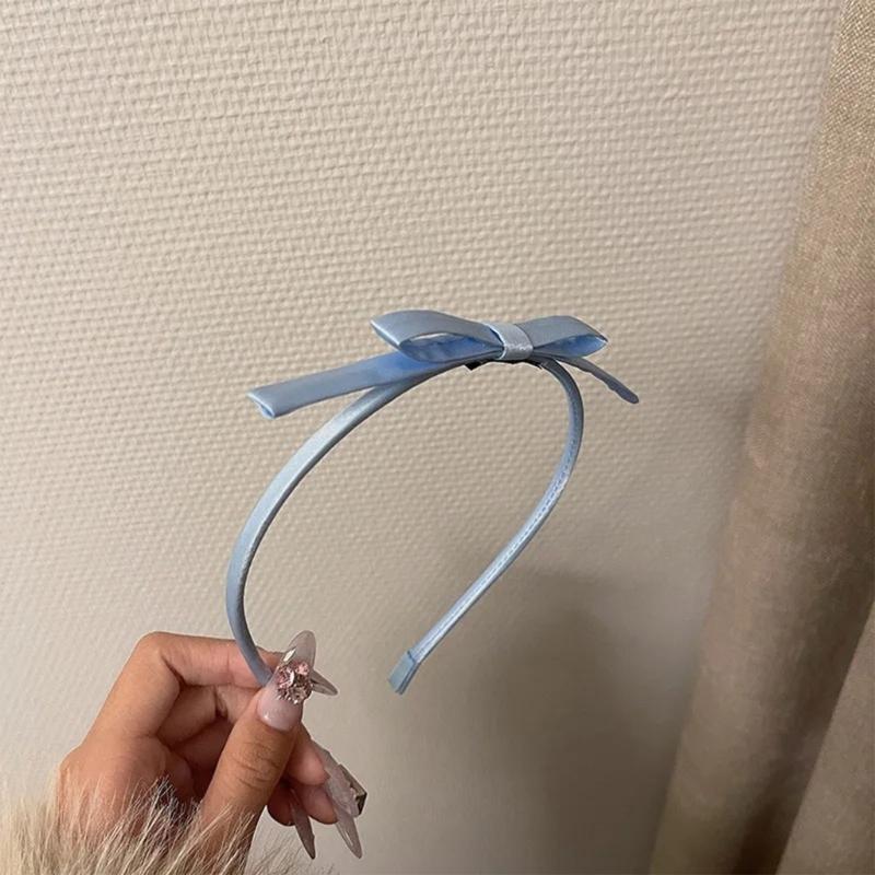Satins Ribbon Bow Hairband Princess Headband Bride Wedding Hairhoop Decorations