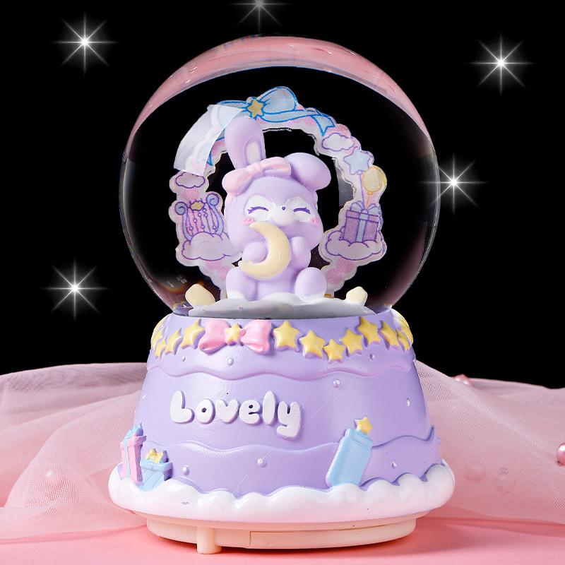 Boîte à musique boule de cristal Cœur de fille Artisanat Décoration de bureau Maison Bureau Décoration de Noël Anniversaire Mariage Boîte à musique Décoration Cadeau