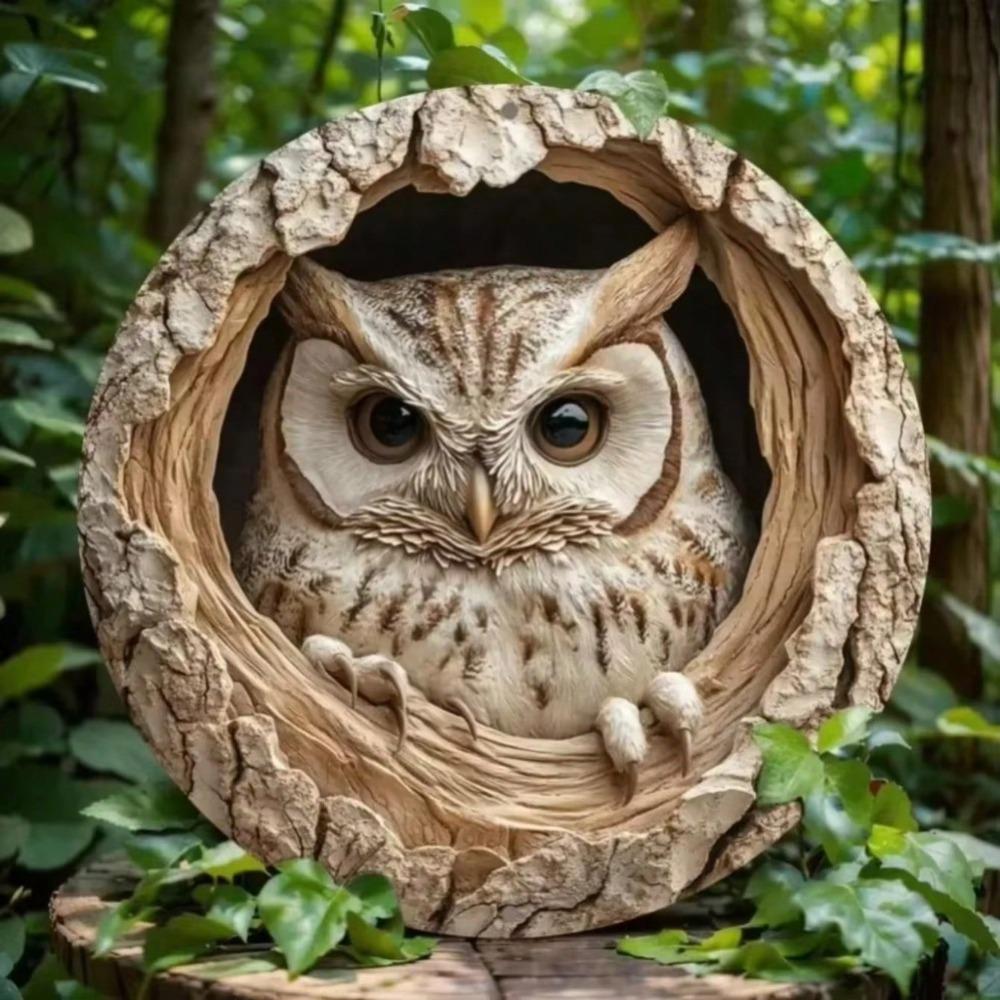 Elegant Owl Metal Wall Art Durable Home Decor Gift Modern Sign
