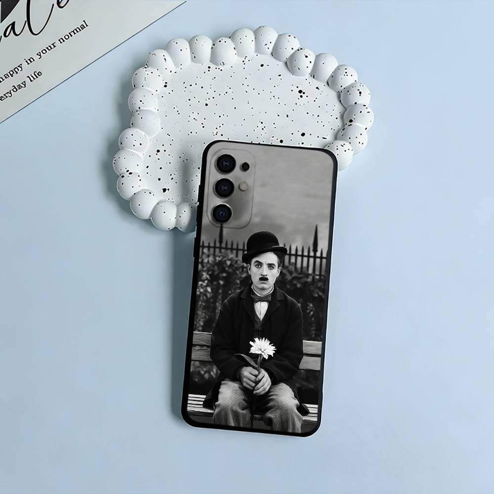 C-Charlie Chaplin Phone Case For Samsung S25,S24,S21,S22,S23,S30,Ultra,S20,Plus,Fe,Lite,Black Soft Silicone