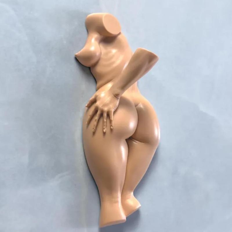 Funny Human Body Wall Hook ,Cheeky Sculpture Towel Key Holder, Handmade Decorative Wall Hook for Bathroom Entryway, Housewarming Gag Gift