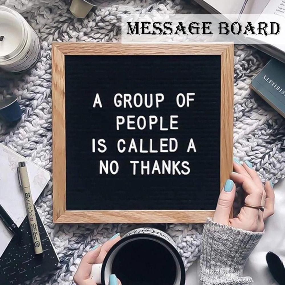 Multifunctional Wooden Letter Message Board Changeable Symbols Home Decorations Felt Letter Board 10x10 Inch Blackboard Home