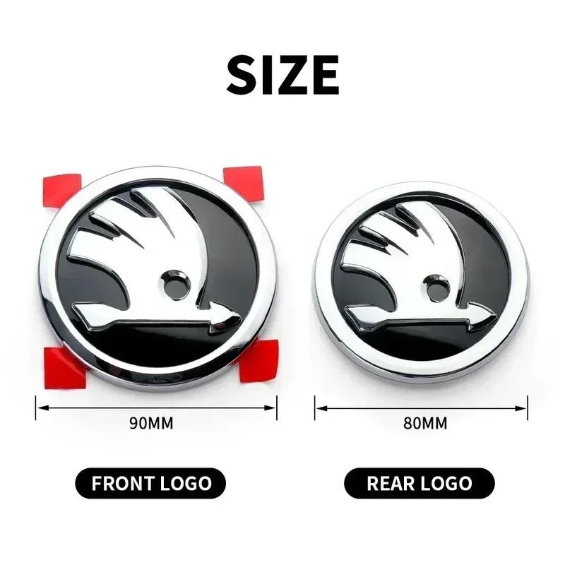 BAUC3 80mm 90mm Auto Front Ersetztes Emblem Heckklappen Aufkleber für Skoda Octavia Rapid Superb KAMIQ Fabia VRS Auto Emblem Zubehör