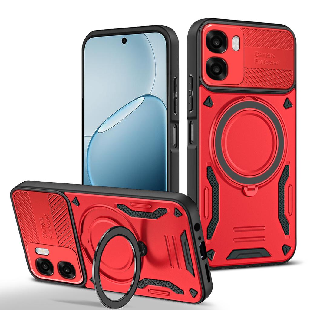 Magnetic Case For Oppo A6x 5G / A6x 4G Shockproof TPU + PC Phone Back Cover with Kickstand