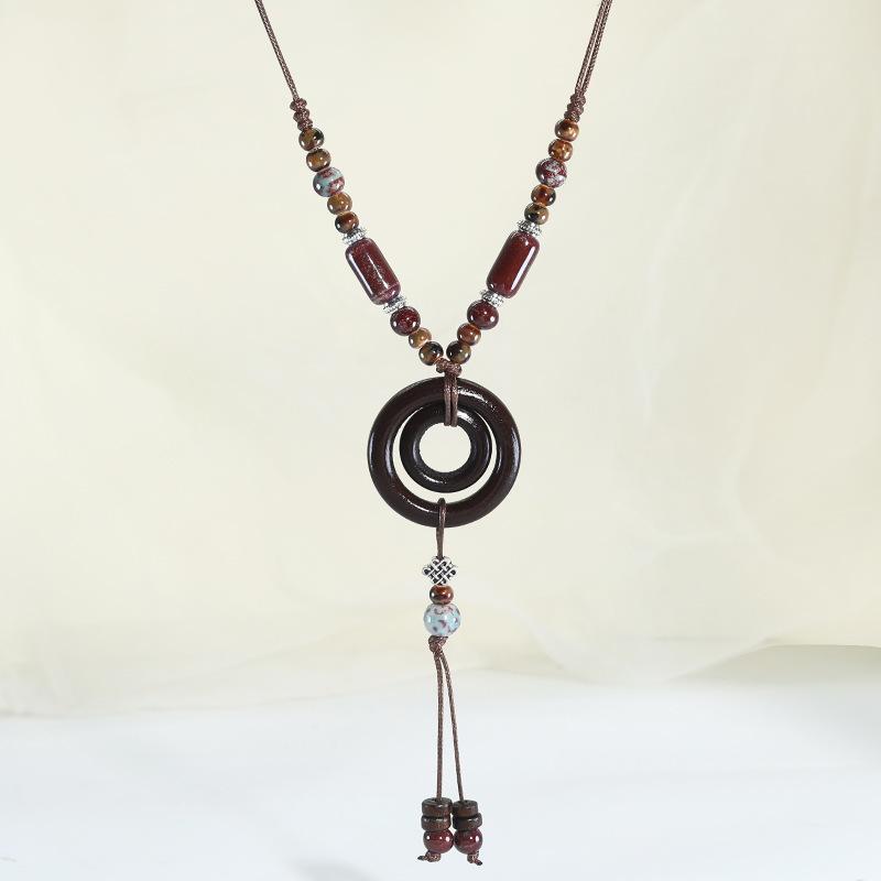 Jingdezhen ceramic necklace popular hand-woven jewelry literary gifts merchandise antique beaded girls