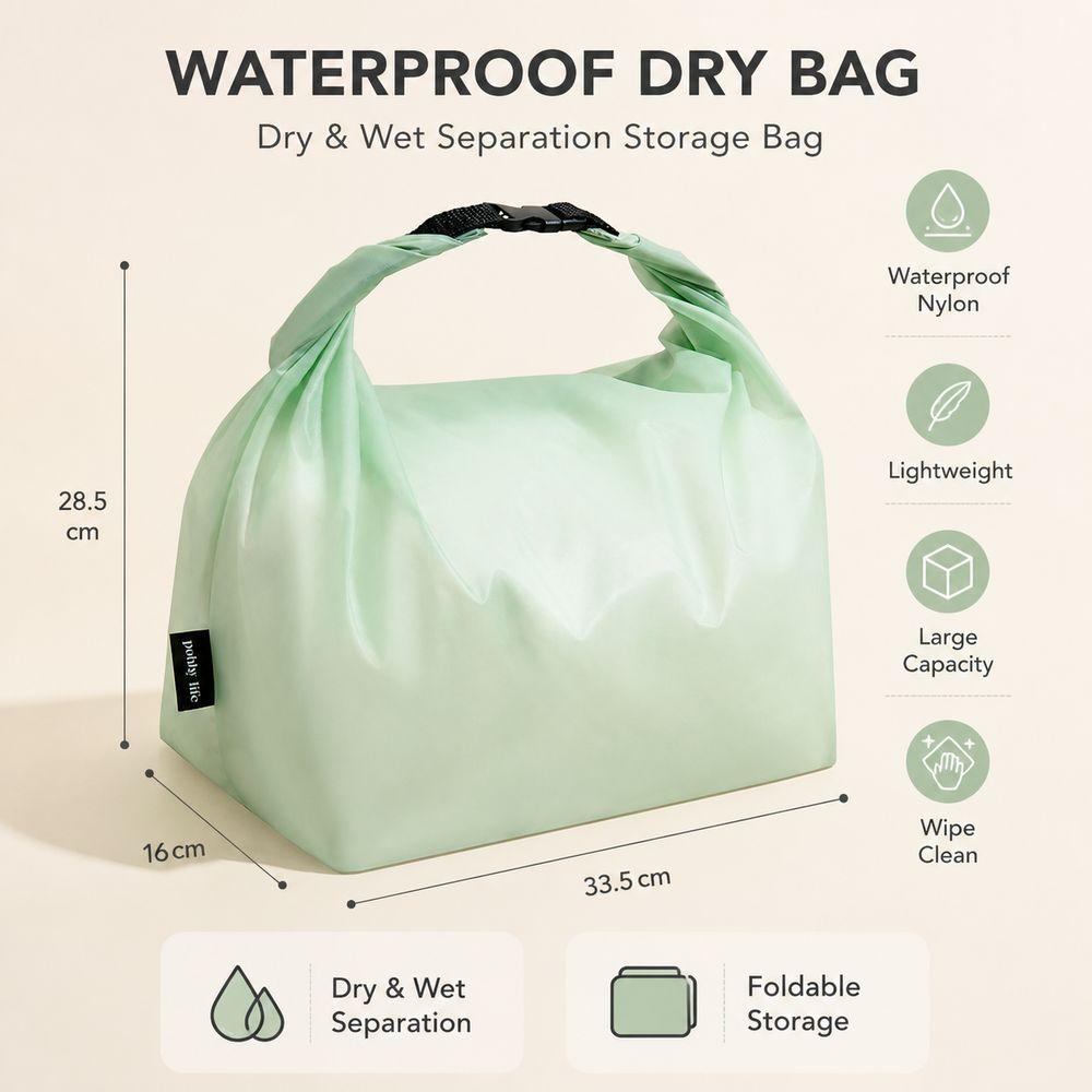 Wet Dry Separation Swimming Bag Nylon Wet Clothes Bag Durable Travel Storage Bag Gym Fitness