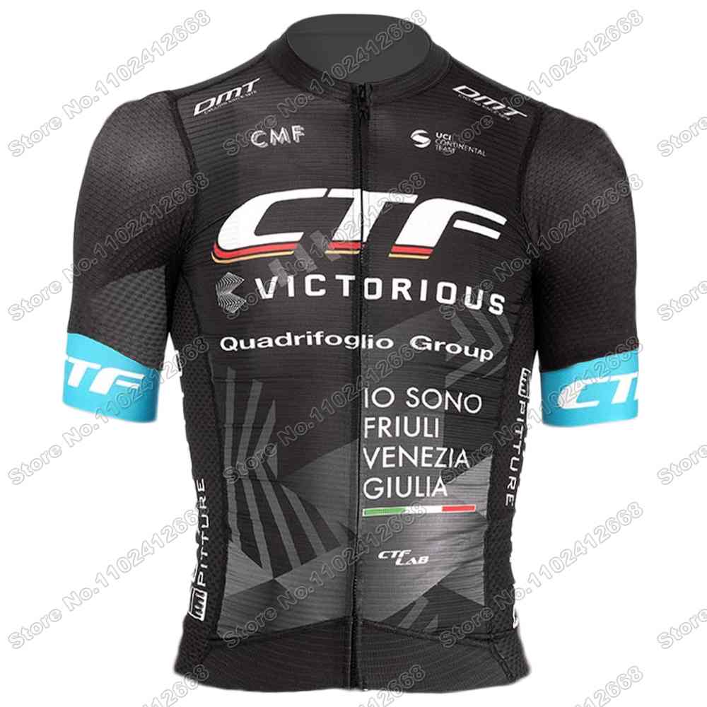Cycling Team Friuli Victorious Cycling Jersey Set CFT Men Cycling Clothing Road Bike Shirt Suit Bicycle Bib Shorts MTB Wear