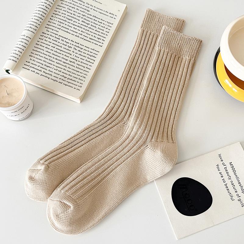 Socks Pure Cotton Stacking Socks, Out-Of-Season Wear, Trendy Thickened Warm Thick Needle Retro Maillard Stockings Women