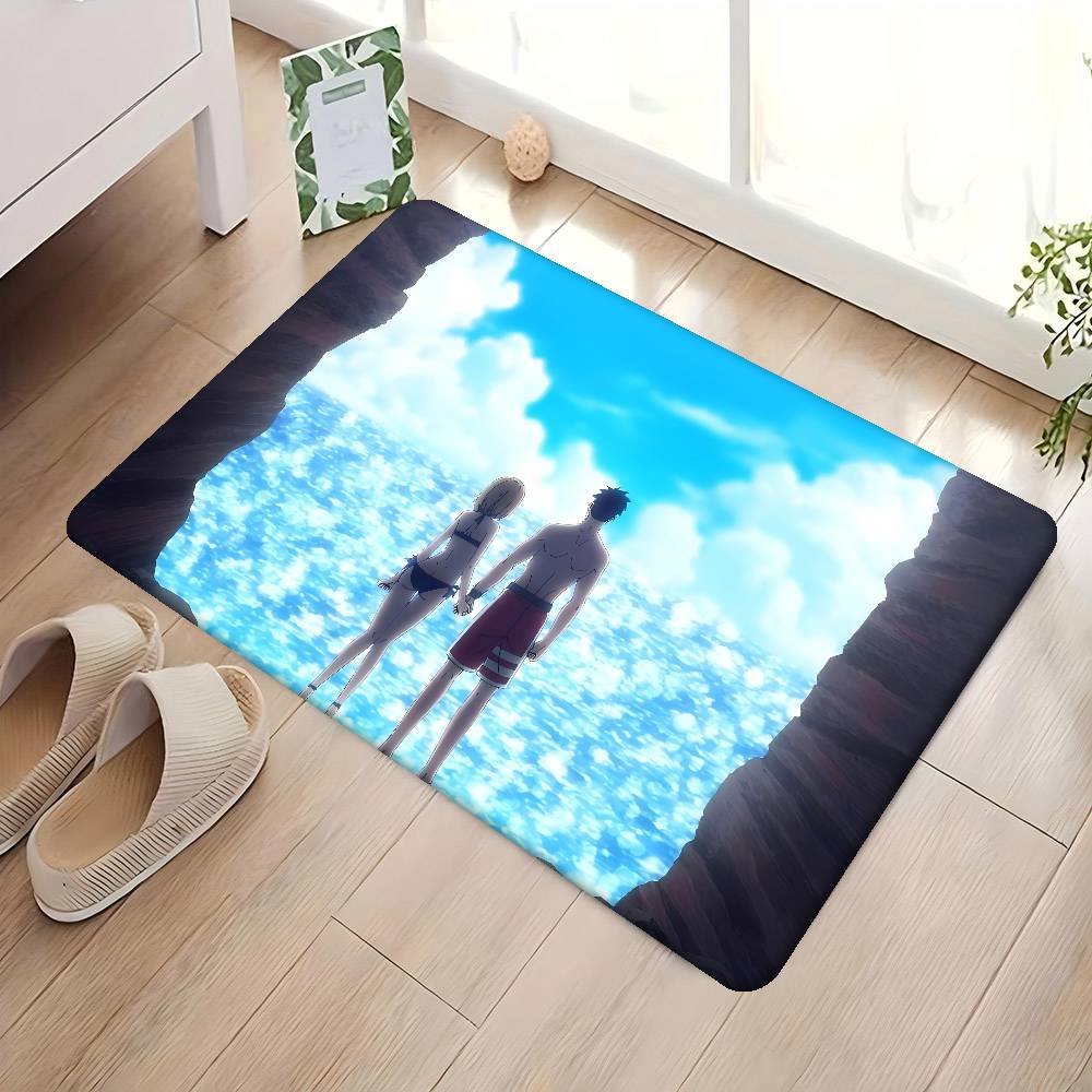 K-Koi W-Wa Sekai Seifuku No Ato Felpudo Rectangular Antideslizante para Hogar Suave Alfombrilla de Baño Puerta Delantera Interior Exterior Alfombrilla Decorativa para Hotel