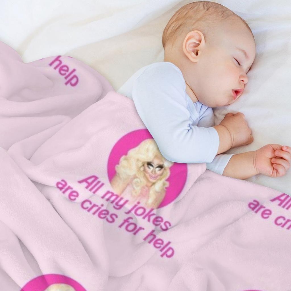 Trixie Jokes - Rupaul's Drag Race Throw Blanket Comforter Warm for Winter Decorative Sofas Halloween Blankets