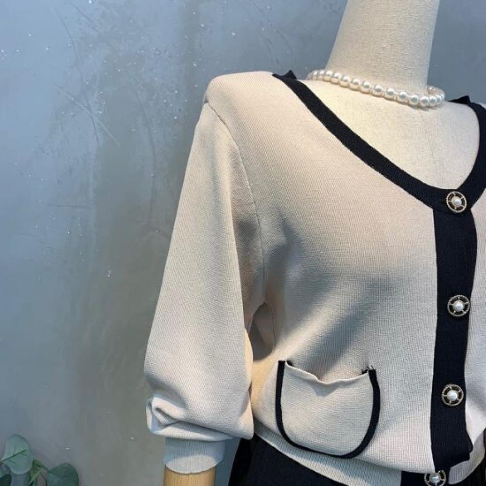 C S In The Room Eliza Color bloCk lIne Cardigan 3Color