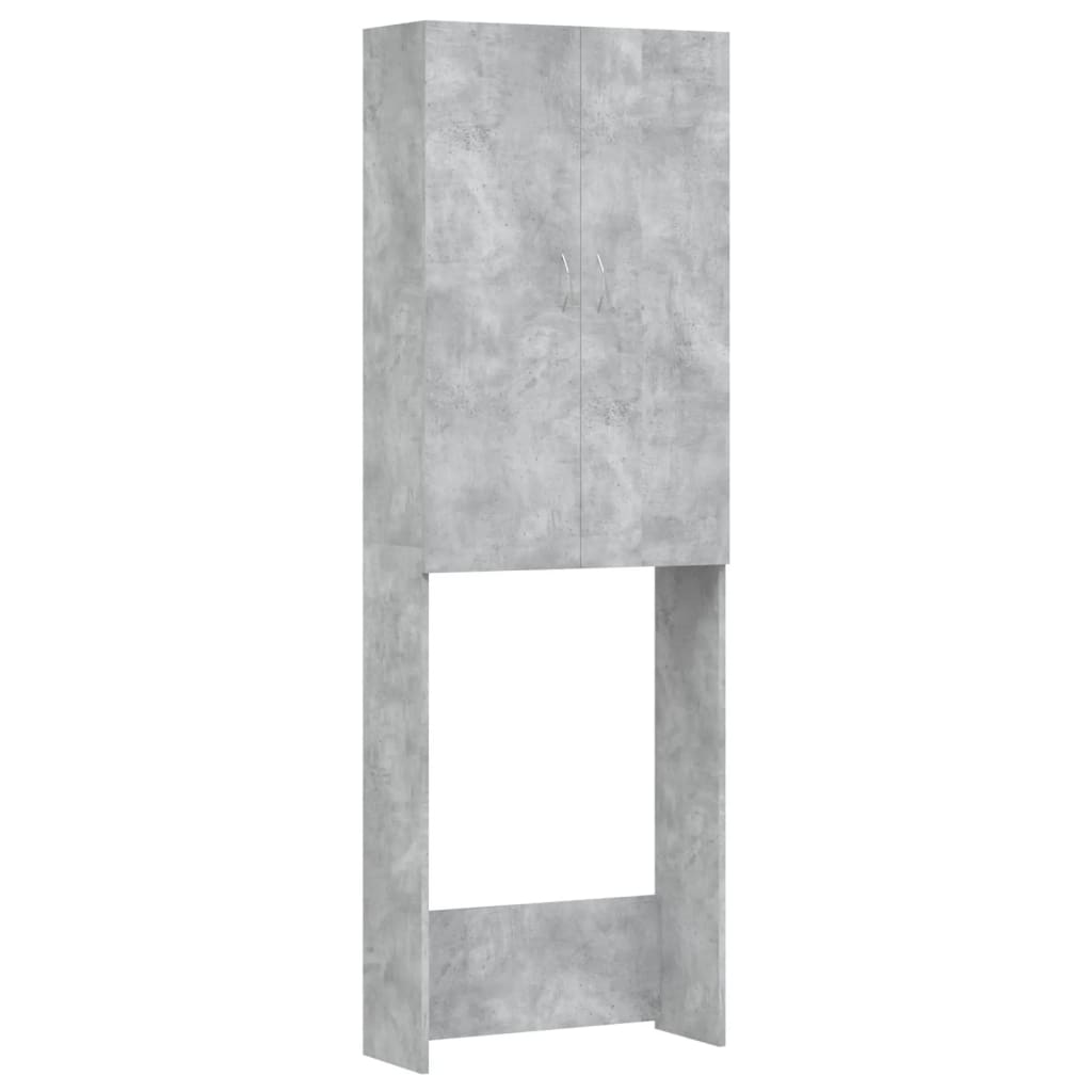 Vidaxl Washing Machine Cabinet, Concrete Grey, 64 X 25.5 X 190 Cm