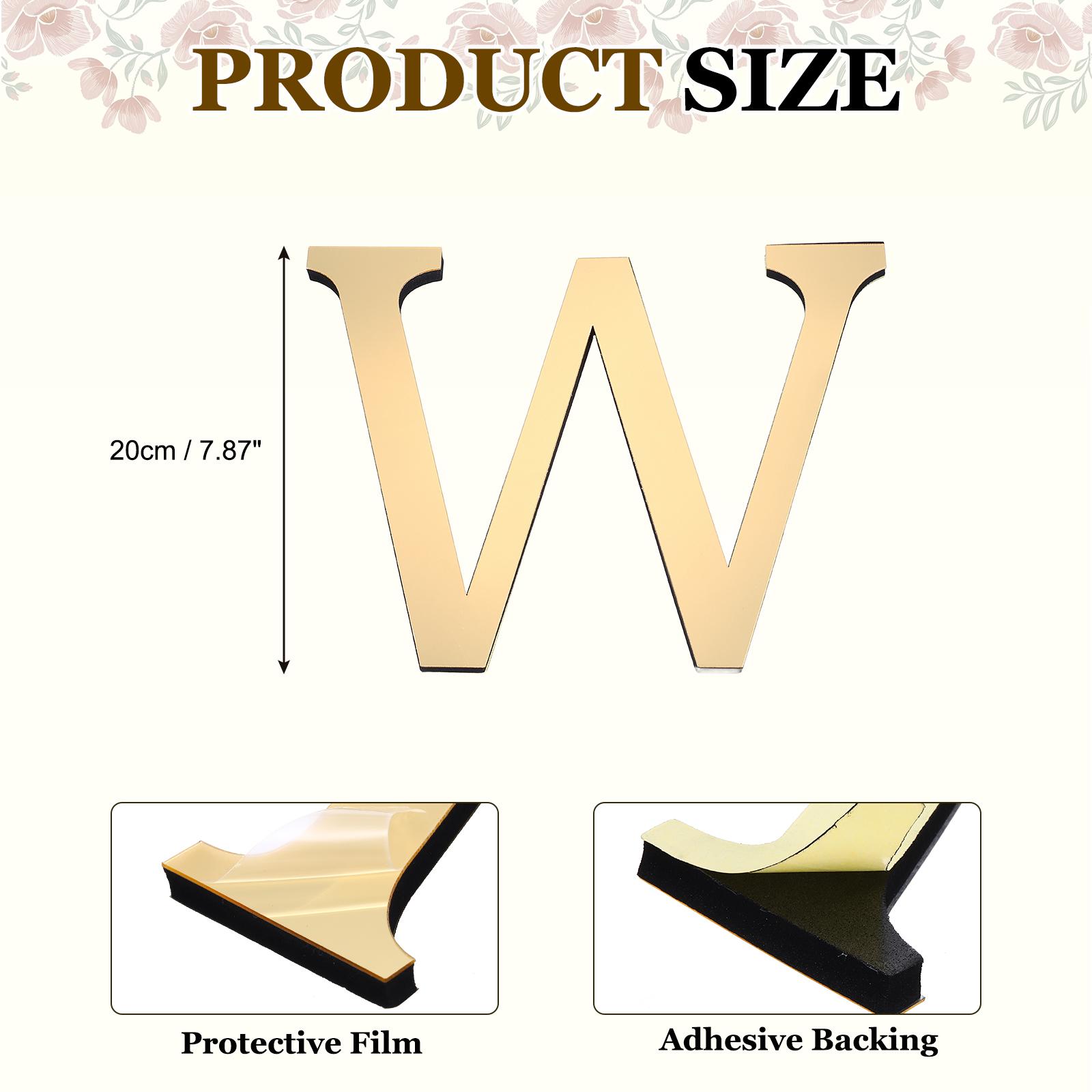 

20cm 3D Mirror Acrylic Wall Sticker 26 English Letters Wall Sticker Decals Self-Adhesive Wall Art Mural Home Party Light Gold 7.87 Inch