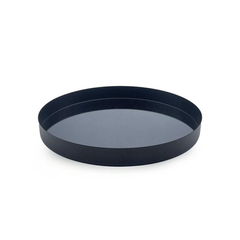 Black Mirror Glass Tray Metal Trays Decorative Storage Plate Dressing Table Jewelry Necklace Display Plate Cosmetics Organizer