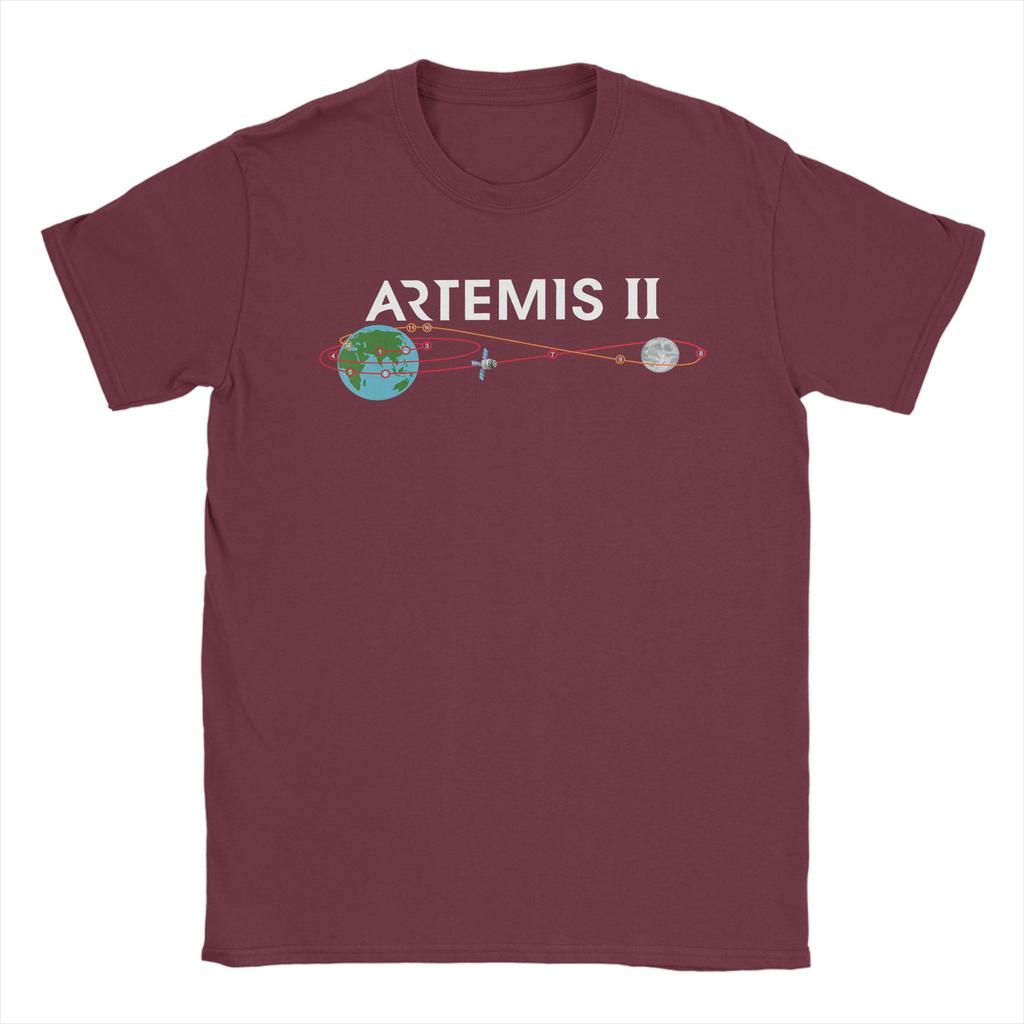 Artemis Route Map SLS Rocket Launch Mission To The Moon TShirt T Shirts Short Sleeve YK Fun Tops Summer Cotton Clothing