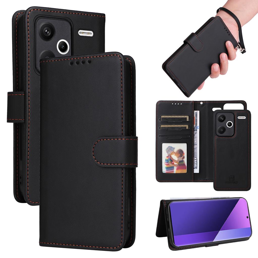 For Xiaomi Redmi Note 13 Pro+ 5G Magnetic Case BETOPNICE Detachable PU Leather Phone Cover with Strap