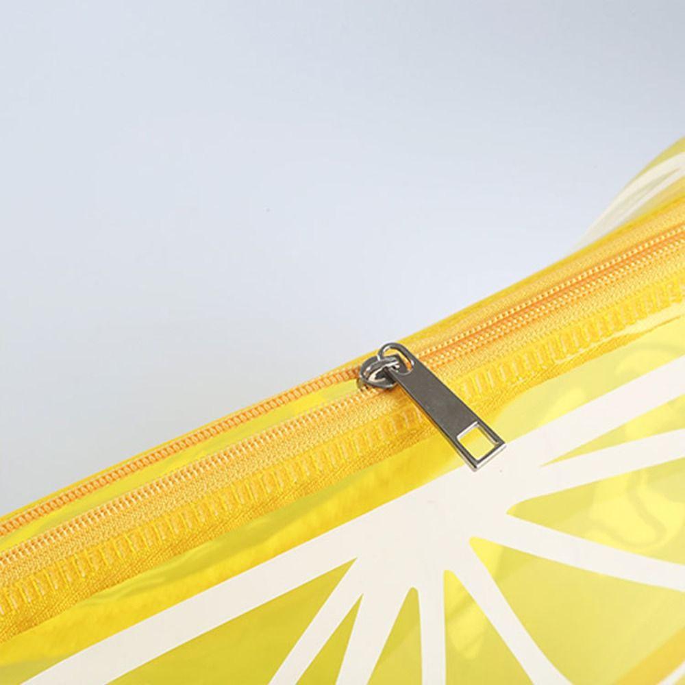 Borsa Cosmetica Impermeabile Limone Trasparente con Cerniera Borsa da Toilette Semplice Astuccio per Trucco Limone Bagno