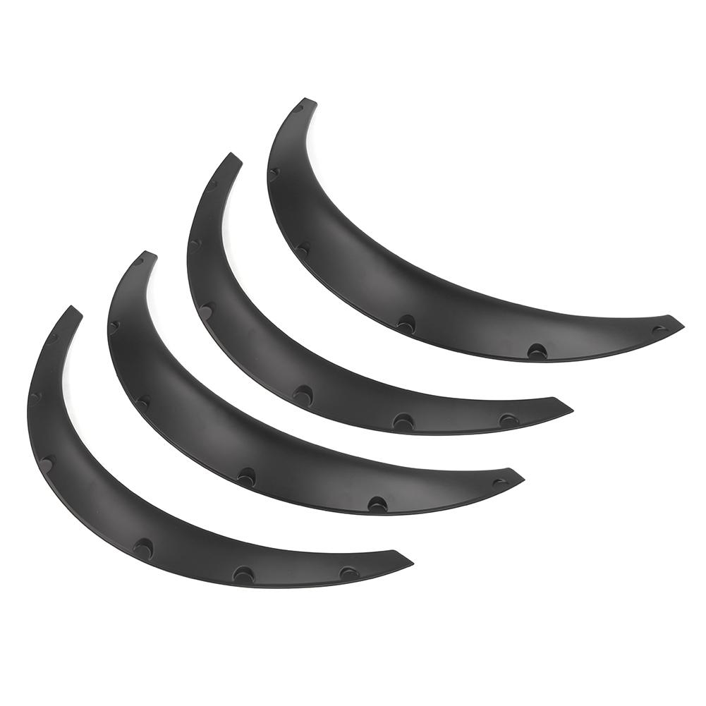 4pcs Flexible Fender Flares Wide Wheel Arches Splatter Guards Matte Black Universal Car Parts