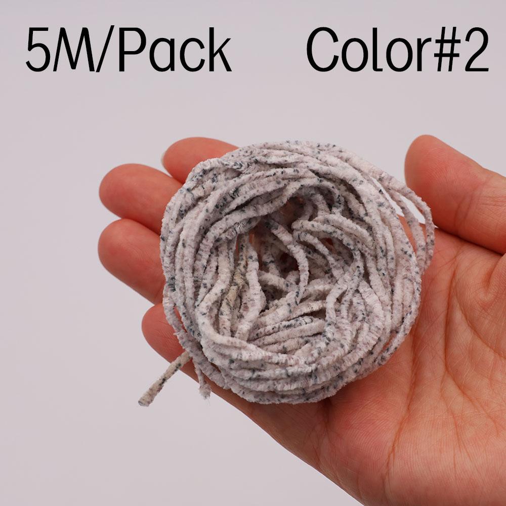 2.5mm Rayon Chenille Yarn for Fly Tying - 5M Multi-Color Soft Chenille Fiber for Woolly Bugger, Leech, Streamer Flies Making (5 Colors Optional)