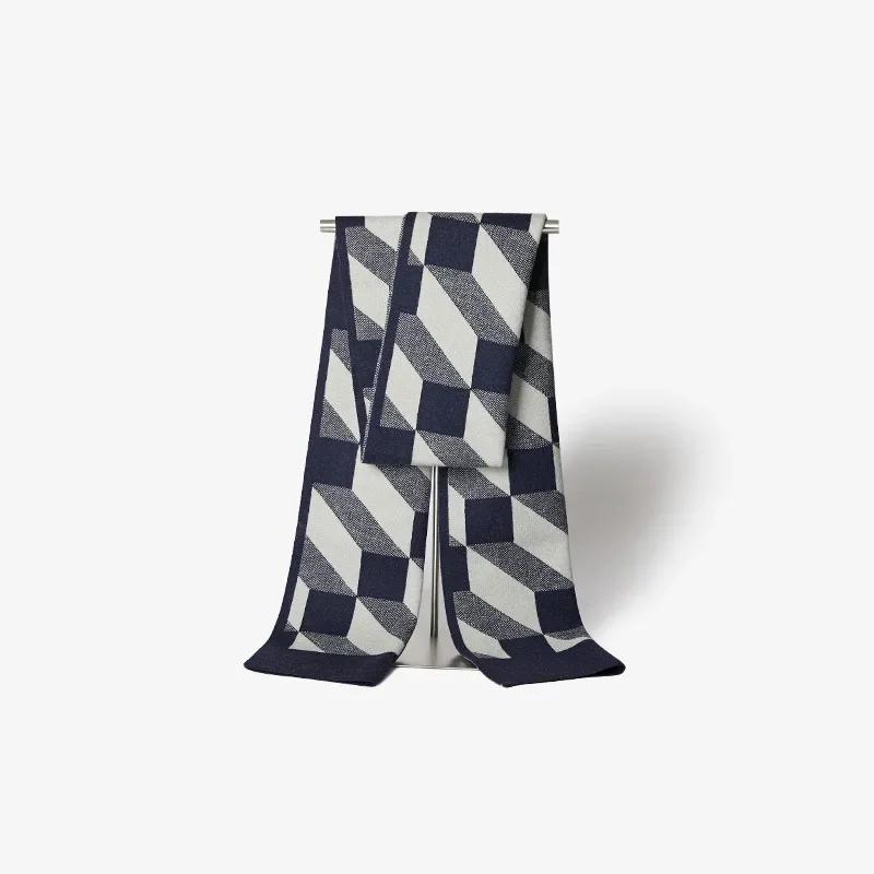 Fashion Design Scarf Imitation Wool Wraps Men Plaid Thick Warm Skin-friendly Business Muffler Male Classic Simple Young Scarves
