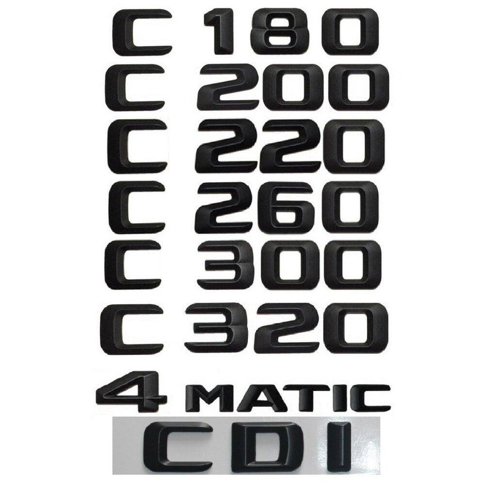 Dla klasy C C43 C63 AMG 200 C220 C260 C300 C320 C350 4MATIC CDI znaczek z symbolem bagażnika czarne litery emblematy W204 W205