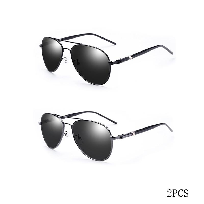 Sonnenbrille für Damen und Herren - Farbige reflektierende Gläser - Sonnenbrille zum Autofahren Schwarz Unisex Pilotengläser UV400