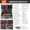 Hi-Spec Professional 91pcs Tools Set with Aluminum Case Socket Wrench Repair Tool Set of High-grade CR-V General Hand Tools Set