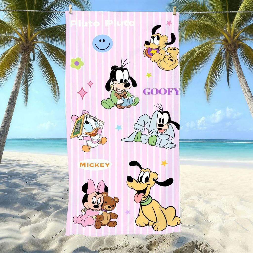 Cute Cartoon Printed Microfiber Beach Towel Quick Dry Bath Towel For Adults Kids Swimming