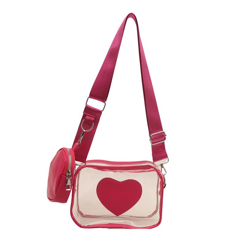New Wide Shoulder Strap PVC Bag for Women, Casual and Simple Small Fresh Transparent Jelly Bag, Single Shoulder Crossbody Bags