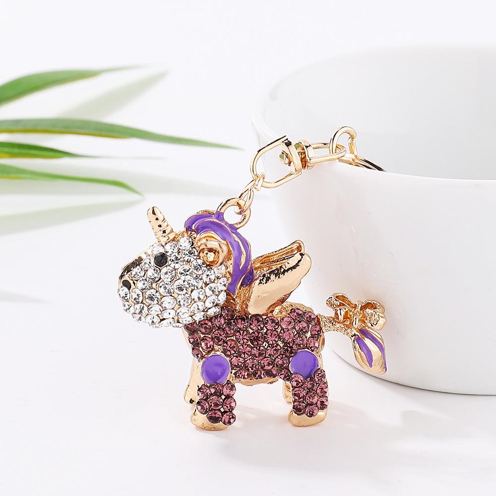 Creative Unicorn Rhinestone Keychain Charm