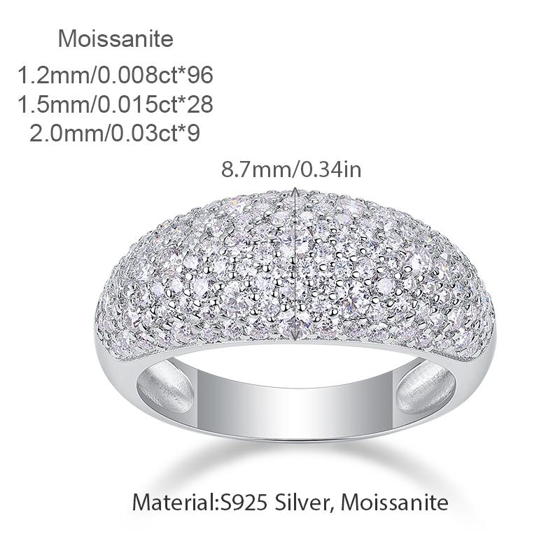 Factory Hip Hop Fine Jewelry Iced Out 925 Sterling Silver Moissanite Ring Luxury Jewelry Engagement Ring